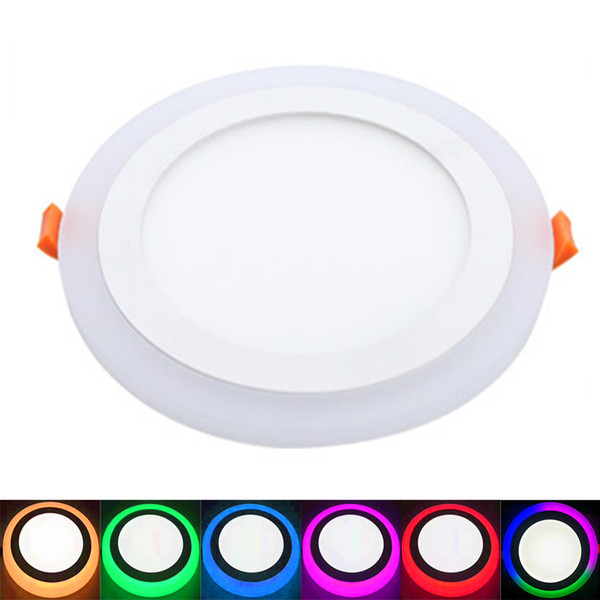 5pcs/lot Ultra Thin LED Panel Downlight Round LED Double colors Ceiling Recessed Lights Power Supply Included