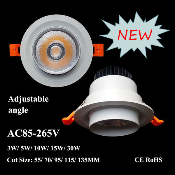 LED COB Downlight Round 10W AC85V-265V Recessed Ceiling Spotlight 4'' 6'' Inch Cut 70/90mm Epistar Energy Saving Lamp Lighting Fixture