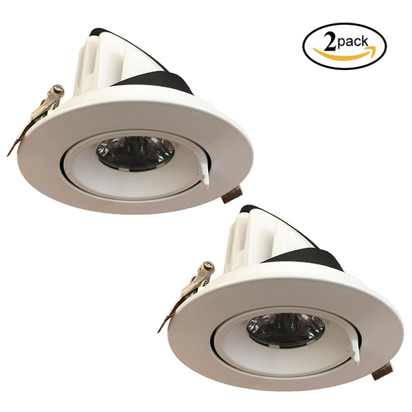 Allato Lighting LED Downlight 24W COB CRI90+ Gimbal Recessed Adjustable Directional Ceiling Spotlight Fixture Downlights Retrofit Kit