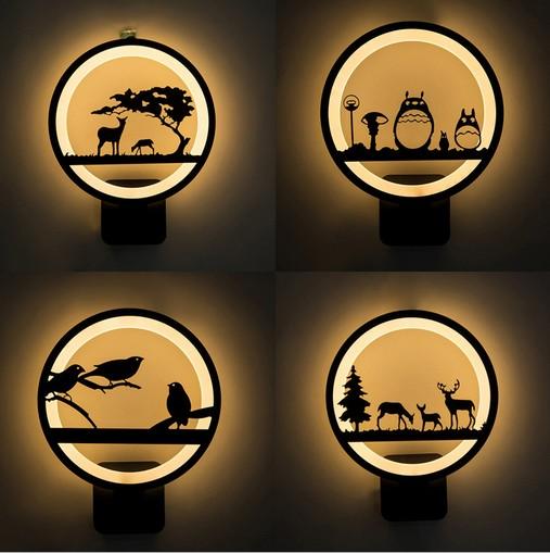 15W acrylic modern wall lamp simple creative personality LED corridor wall lamp round new children's bedside lamp