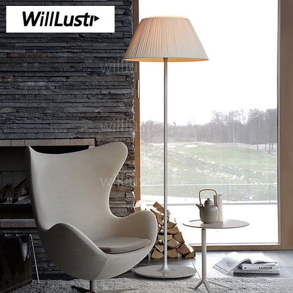 Willlustr Romantic Floor Lamp ribbed glass fabric shade modern Lighting Classic design sitting Bedroom Study Room sofa side light bedside