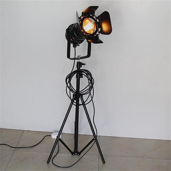 Retro Industrial Loft Floor Lamps Restaurant Coffe Bar Clothing Store Stand Lighting Studio Living Room Background Art Tripod LED Spot Light