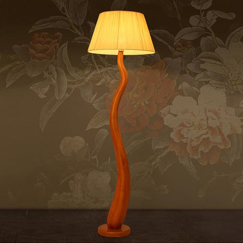 Floor Lamps Modern Chinese New Design Style LED Floor Lights 110V 220VResin Body Fabric Lampshade Sitting Room Lamp Sofa Edge Beside Lamps