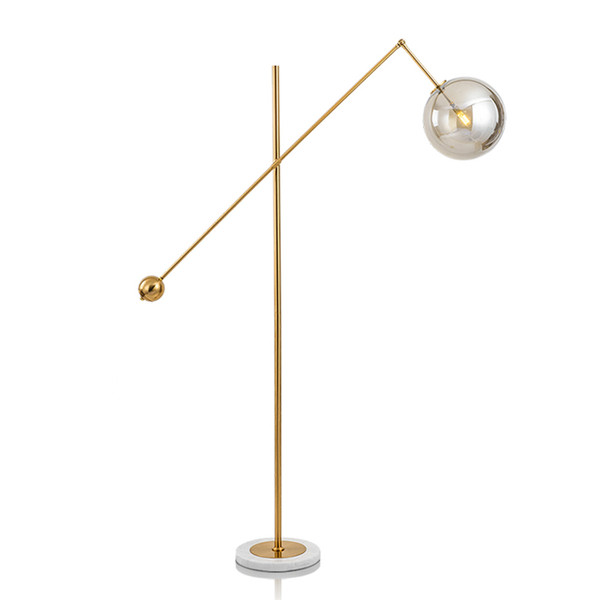 LED FLOOR LAMP Modern Indoor Lighting Living Room Lightings Morden Light Metal Electroplating Glass Ball Lampshade Marble Base