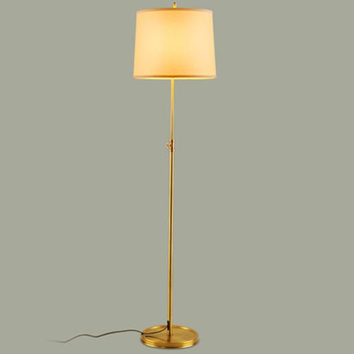 Dimmable led floor lamps luxury copper light stand fabric lampshade adjustable height European American royal noble elegant floor lights