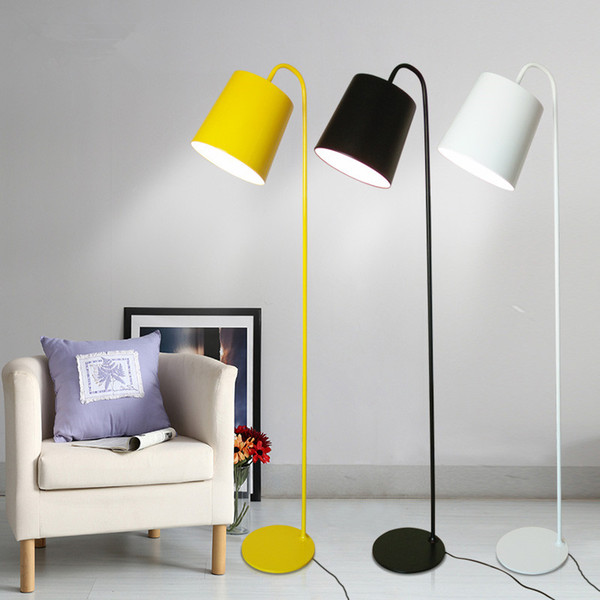 Modern Colin Floor Lamps Lights H160cm 110V/220V E27 LED Yellow/White/Black Bedroom Living Foyer Study Lights Hotel Loft Cafe Bar Home Lamp