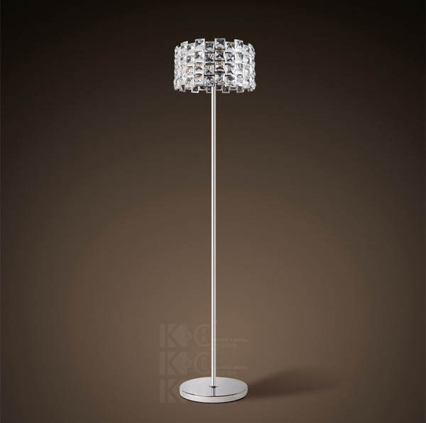 European Style Modern k9 Crystal Floor Lamp Creative Loft Long Arm Floor Lamp Bedroom Luxury Crystal Floor Lamp