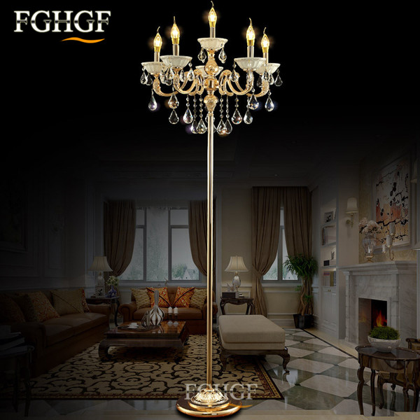 New Arrive Luxurious Floor Lamp European Style Standing Floor Light fixture E14/E12 Candle Lamparas Floor Lustre for Living room