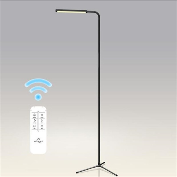 Modern Simple Smart Standing Lamp Bedside Floor Lamp Dimmable Touch Black Standing Floor Light with Remote Control