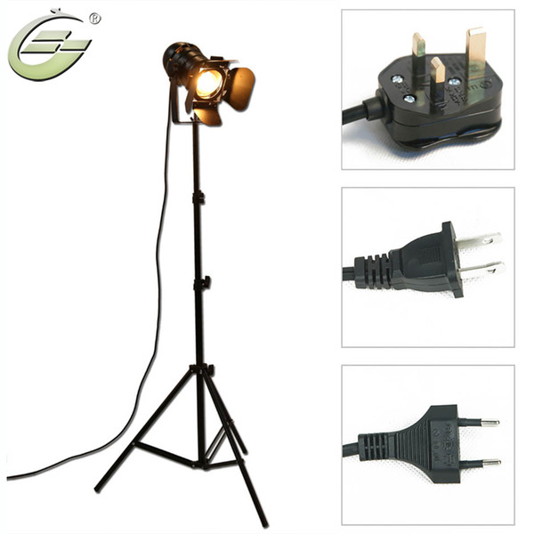 Industrial Bar Creative Studio Retro Tripod Black Floor Lamp Lights Room Light Stand OY16F01 Free shipping