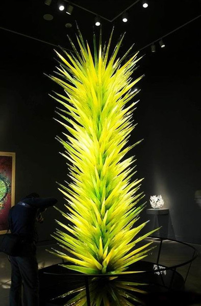 Luxury Hotel Lobby Decorative Glass Sculpture LED Saving Light Source Fantastic Dale Chihuly Style Hand Blown Glass Stand Floor Lamps