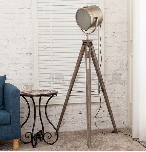 1.6meters Extra Large Size Wooden Tripod/Triangle Base Metal Lamp Head Photograph SearchLights Floor Lights Lamp Indoor Lighting Fixtures