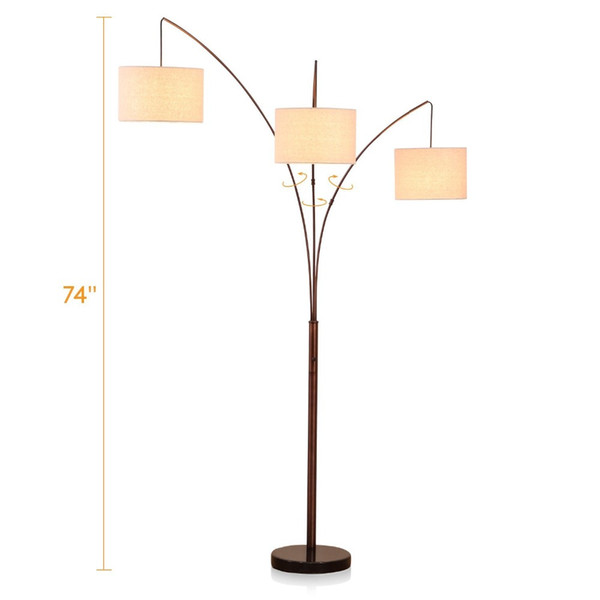 Modern LED Arc Floor Lamp with Marble Base Great for Reading Free Standing Behind The Living Room Couch Uplight Downlight light