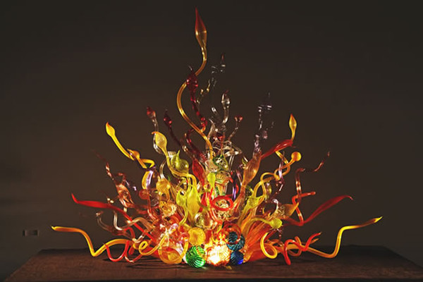 Tiffany Stained Glass Sculpture Beautiful Multicolor Art Decoration Luxury Handmade Blown Glass Sculpture for Hotel Project