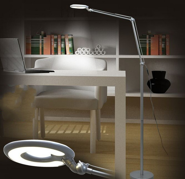 LED floor lamp living room bedroom study piano lights Creative modern simple floor lamps Silvery white