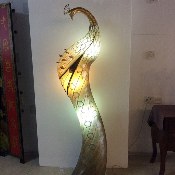 110V 220V Voltage Peacock Floor Lamps E27 E12 Lamp Base Crystal and Hardware Sculpture Floor Lamps Fit for Foyer Sale gy-003