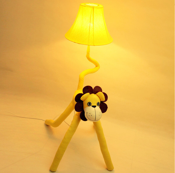 Modern children's room cartoon garden floor lamp, bedroom living room lamp bedside lamp, a small table lamp lion cloth