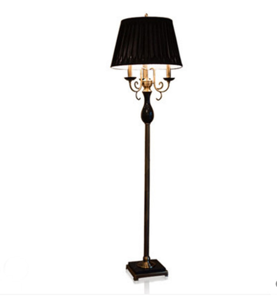 European-style floor lamp black classical villa hotel small luxury living room bedroom retro American vertical floor lamp