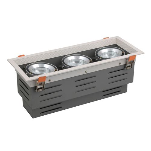 3*9W 3*15W 3*25W Wholesales Factory Outlet LED Grille Lamp Three Heads energy-saving lighting embedded bold Lamp CE ROHS UL