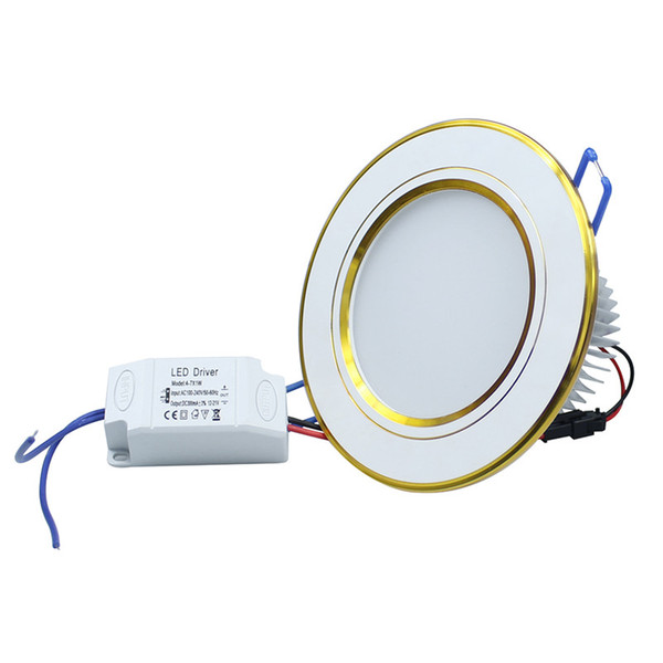 Free shipping 7W LED ceiling lamp Round Aluminum AC85-265V Recessed in indoor led lighting with driver