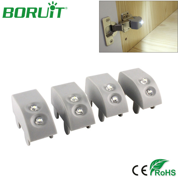 BORUiT 4pcs/lot LED Cabinet Lights Motion Sensor Wireless Wardrobe Cupboard Under Cabinet Light For Kitchen Bedroom Night Lights