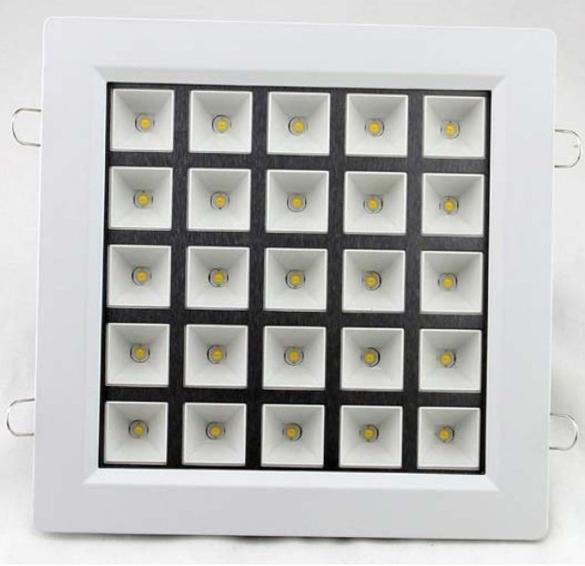 Wholesale- DHLshipping Super 25W Ultra Thin Square Grid Aluminum Recessed LED Grille Lamp kitchen bathroom 215*215mm Down lights AC110-240V