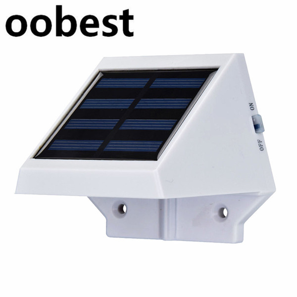 oobest New 4 LED Outdoor Solar Light Led Wall Mount Security Lamp Waterproof Motion Sensor Garden Light Patio Path Fence Lamp