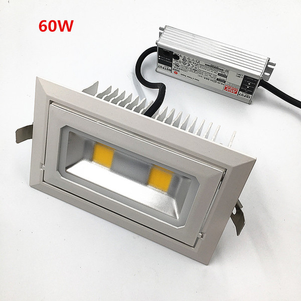 60W Rotatable Rectangle LED COB Downlights warm white 3500K Adjustable 90degree Die-cast aluminum white flood lamp Replace R7S halogen lamp