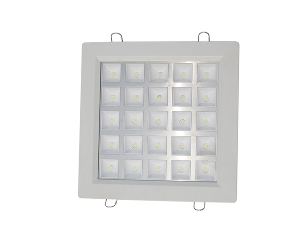 5pcs/lot Free Shipping 25W LED Grille Lamp White Kitchen Ceiling Panel Light Square Pure/Warm White 85-265v