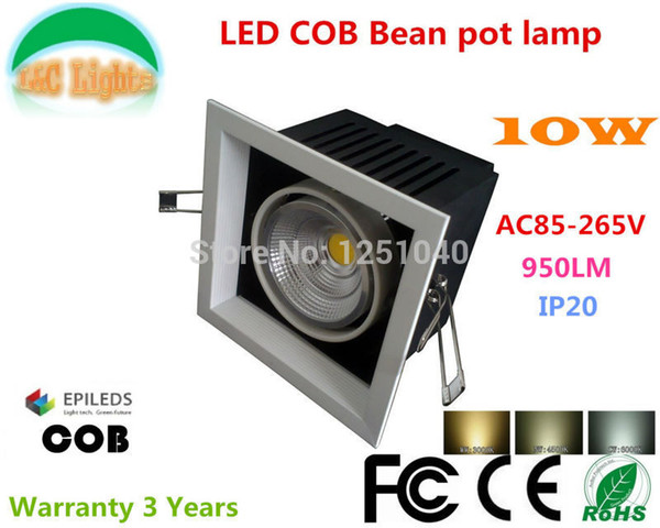 AR80 10W LED Bean Pot Light COB LED Grille Lamp Highlighted Bean Gallbladder Lamp CE RoHS FCC Warranty 3 Years 4Pcs a lot