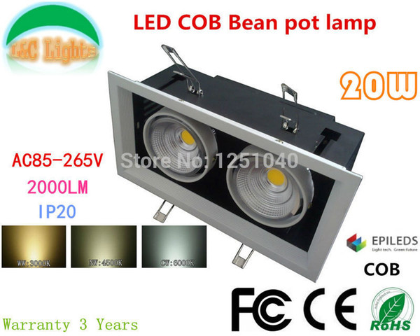 AR80 20W LED Bean Pot Light COB LED Grille Lamp Highlighted Bean Gallbladder Lamp Warranty 3 Years 4Pcs a lot