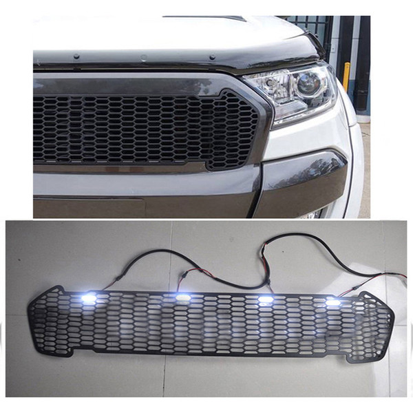 For F/ord R/anger T7 2016-2017 front Grille LED Emblem logo light ABS decorative grill lamp Car styling 4 colors