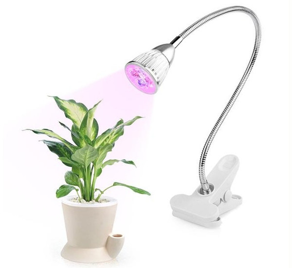 5W 7W LED Plant Grow Lights Office Plant Growth Lamp with Spring Clamp and Gooseneck Arm for Indoor Planting