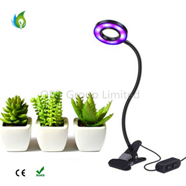 10W Dimmable LED Plant Grow Light with Spring Clamp Office Indoor Adjustable Plant Grow Lamp Lighting