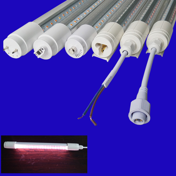 IP65 LED Vegatable Grow Light T8 Integrated Lamp for Wet Location 2ft 3ft 4ft 5ft Plant PC Tube Full Spectrum with 500mm Cable