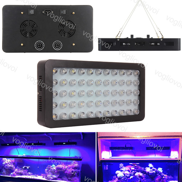 Fish Tank 165W Dimmable Led Aquarium lights For Marine Aquarium Professional Full spectrum Decoration with Lens DHL