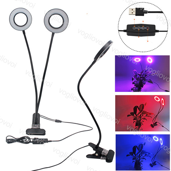 Dimmable Led Grow Light 10W With Clip Auto Turn On Function 20 LED Plant Grow Lamp Plants Red Blue For Grow Tent DHL