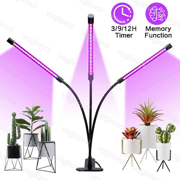 Dimmable Led Grow Light 15W Plant Lamps With Clip Auto Turn On Function 20 LED Plant Grow Lamp with Plants Red Blue DHL