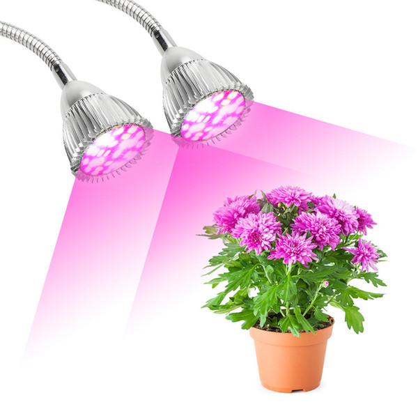 Dual Head 28 LED Full Spectrum Plant Grow Light bulbs growing lights lamp Desk Clip indoor Room Garden flowers greenhouse GR-011