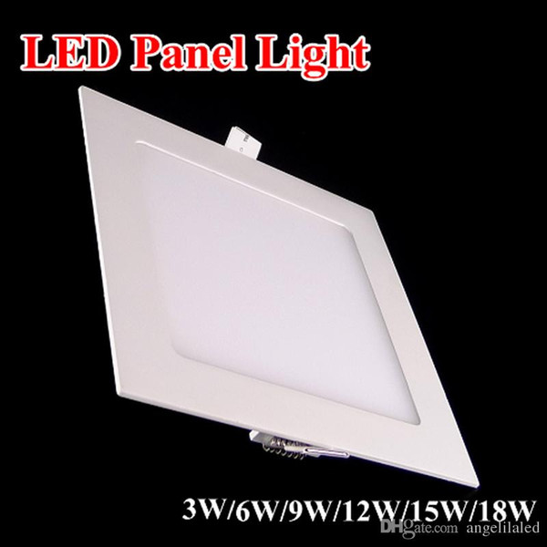 Ultra thin panel led lights 3W 6W 9W 12W 15W 18W 24W White Square LED Ceiling Lights 110-240V Rcessed LED Down Light