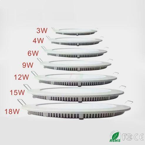 Round / Square LED Panel Lights Dimmable 3W 6W 9W 12W 15W 18W 21W Recessed LED Ceiling Lamp Downlight