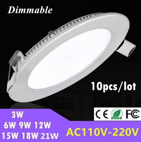 Dimmable 4W 6W 9W 12W 15W 18W 21W CREE Led Recessed Downlights Lamp Warm/Natural/Cool White Super-Thin Led Panel Lights + Drives