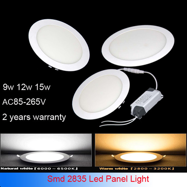 DHL led ceiling panel light 12w round led chips smd2835 AC85-265V Recessed down light Led downlight + driver