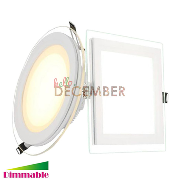 New Round Square LED Crystal Panel Light 6W 9W 12W 18W 24W Recessed Dimmable LED Ceiling Downlights