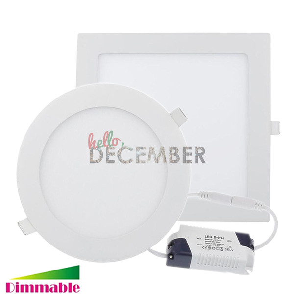 Dimmable Round / Square LED Panel Lights 3W 6W 9W 12W 15W 18W 21W 3-4-5-6-7-8-9 Inch Recessed LED Ceiling Downlight