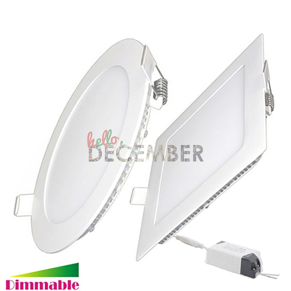 3W 6W 9W 12W 15W 18W 21W 30W Dimmable Round / Square LED Panel Light Recessed LED Ceiling Lamps LED Downlight