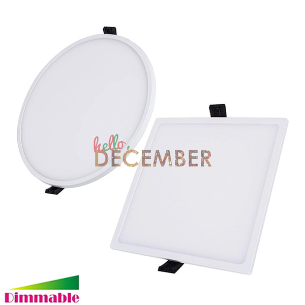 New Round / Square LED Panel Lights Dimmable 6W 12W 18W 24W 4-6-7-9 Inch Recessed LED Ceiling Light Downlight AC 85-265V