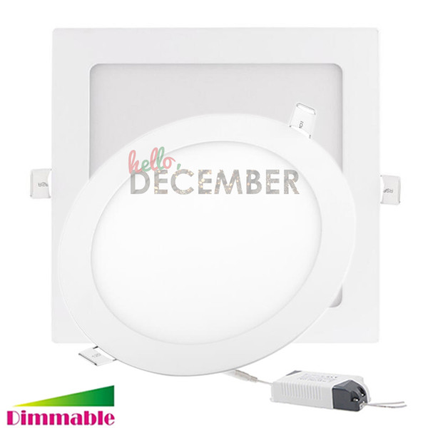 30W 21W 18W 15W 12W 9W Dimmable Round / Square LED Panel Light 120 145 170 200 225 300MM Recessed LED Ceiling Down Lights