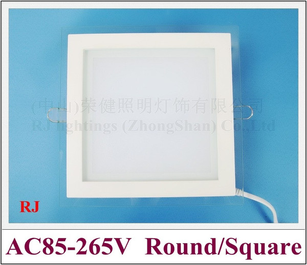 recessed LED ceiling panel light lamp with glass square 18W / 12W / 6W SMD5730 high bright CE & ROHS LED down light downlight indoor square