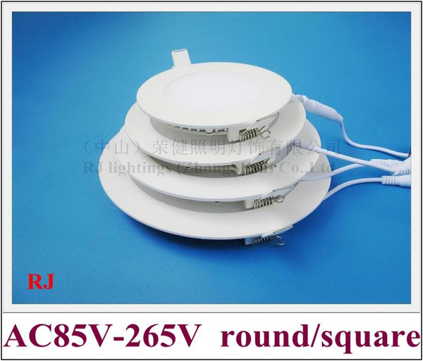 LED flat light round recessed ceiling LED panel lamp light 24W 18W 15W 12W 9W 6W AC85-265V SMD2835 embeded install CE ROHS